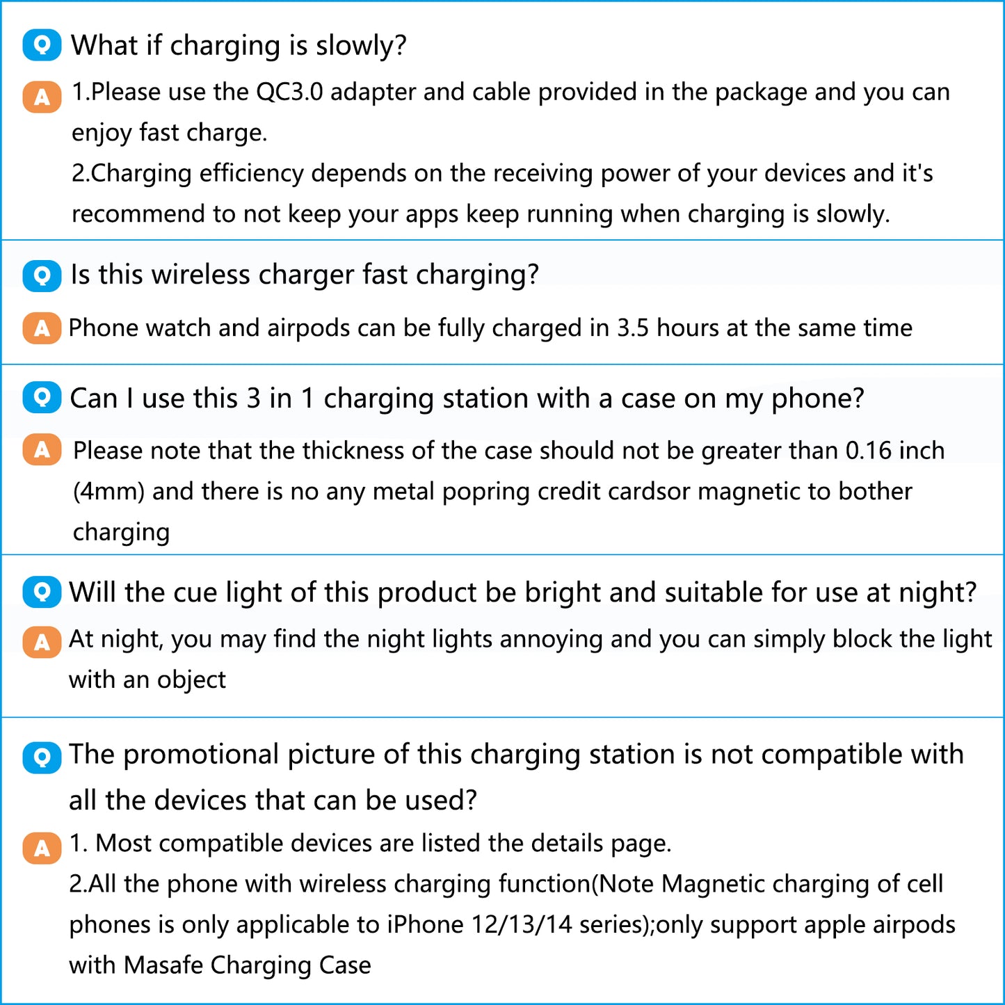 Wireless Charger, 15W QC3.0 Magnetic Fast Charging Stand for Iphone 16 15 14 13 12 11 Pro Max/Plus/Xs/Xr/X/8, for Apple Watch 9/8/7/6/5/4/3/2/SE, for Airpods 3/2/Pro, 3 in 1 Wireless Charging Station