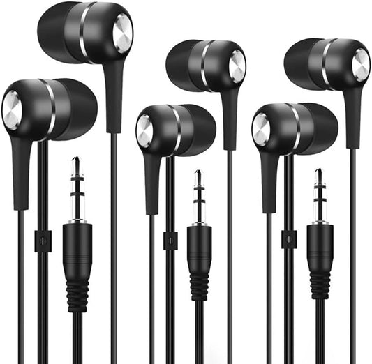 Bulk Earbuds Headphones Wholesale Earphones 50 Pack,Disposable Ear Buds Headsets for Kids School Classroom Students (Black)