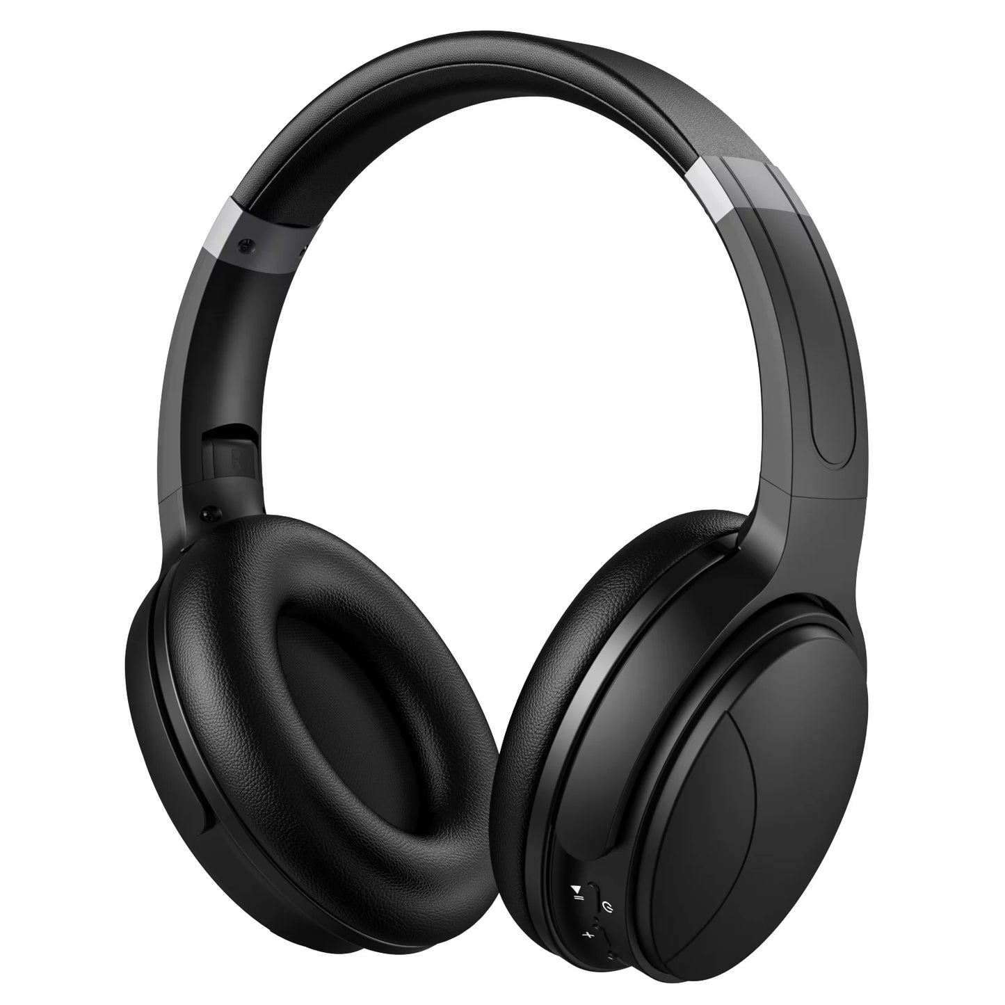 Noise Cancelling Headphones, Wireless Bluetooth over Ear Headphones with Microphone, Black, Q8