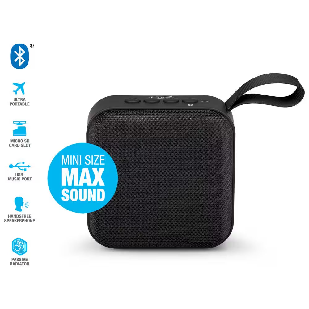 Portable Bluetooth Wireless Fabric Speaker in Black