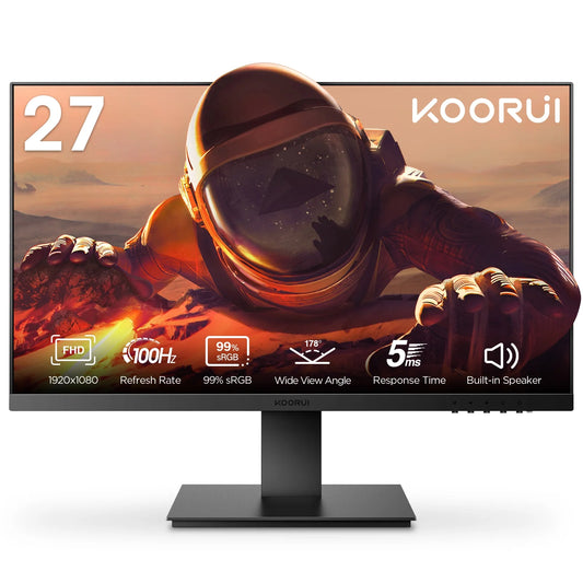 Monitor 27 Inch, 100Hz, FHD | Vertical Monitor, Computer Screen | Black, N01