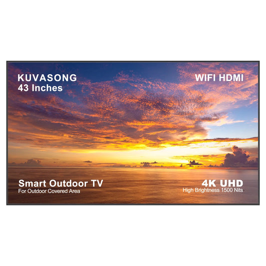 43" Sun Readable Smart Outdoor TV for Outdoor Covered Area, 43" High Brightness Smart Outdoor Television